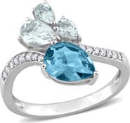 Julianna B. Blue Topaz Aquamarine & Diamond Ring 14k
