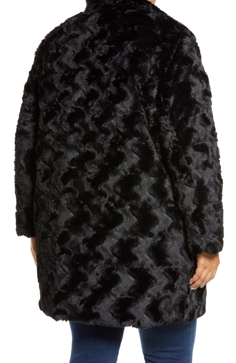 Via Spiga Reversible Grooved Wave Faux Fur Jacket, Alternate, color, 