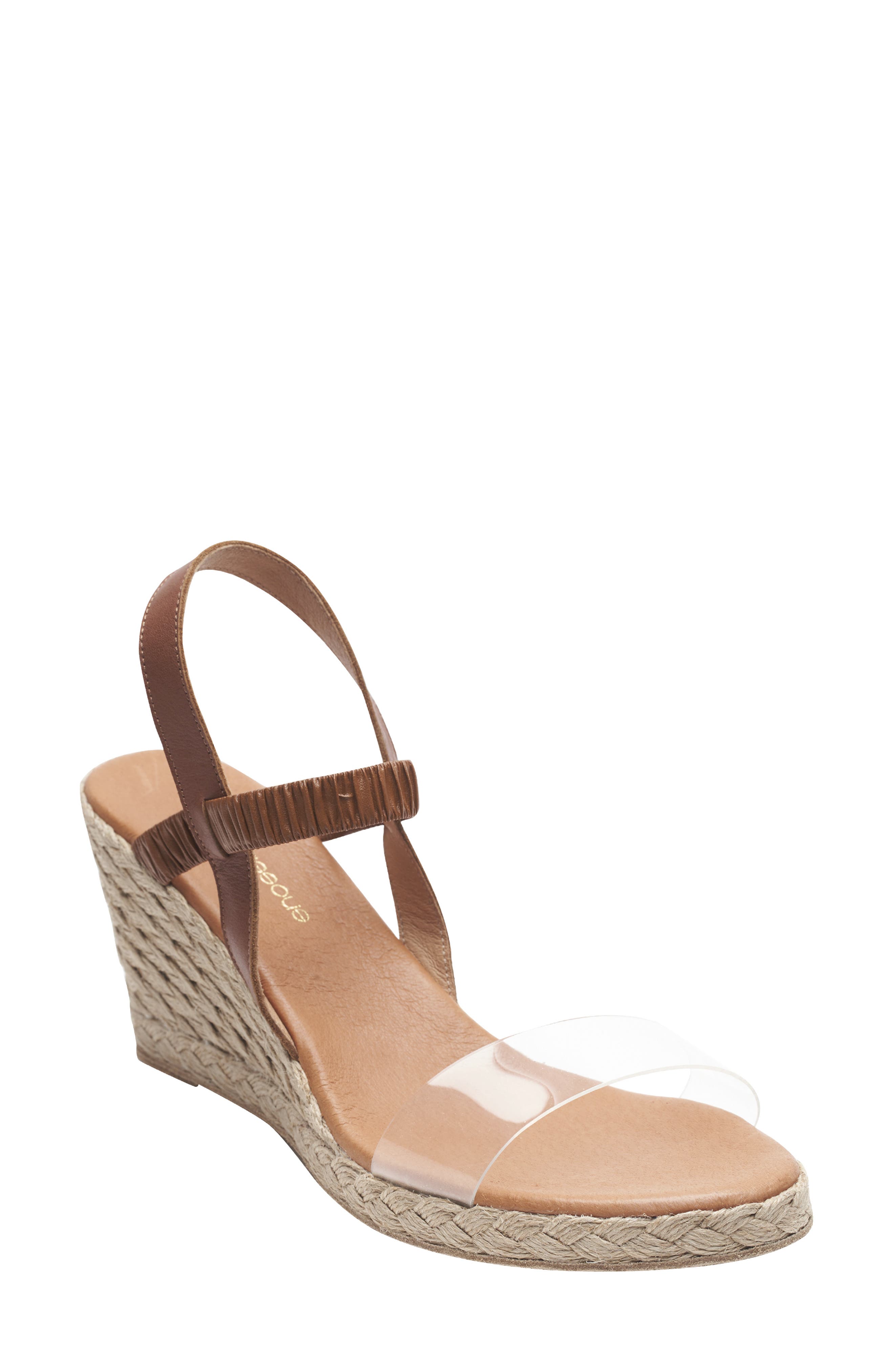 André Assous Alberta Espadrille Sandal, Main, color, Cuero/ Clear Nappa Leather