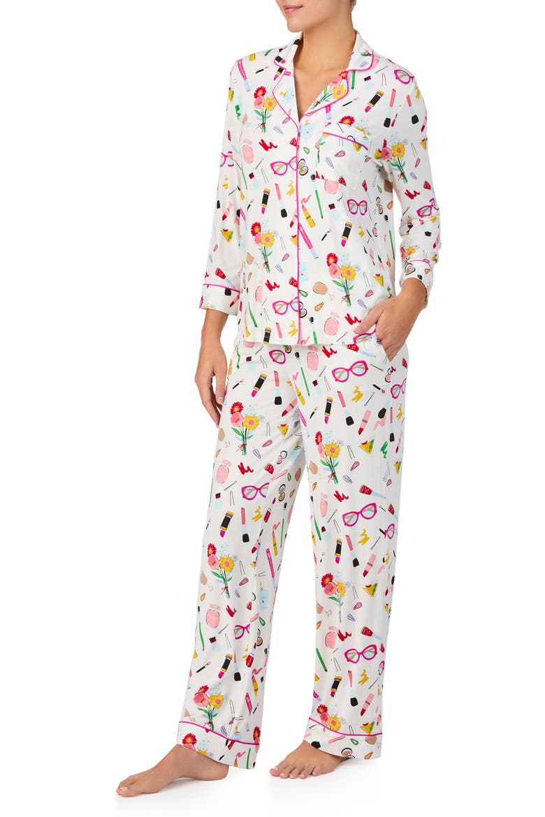print pajamas, Alternate, color, WHITE MULTI