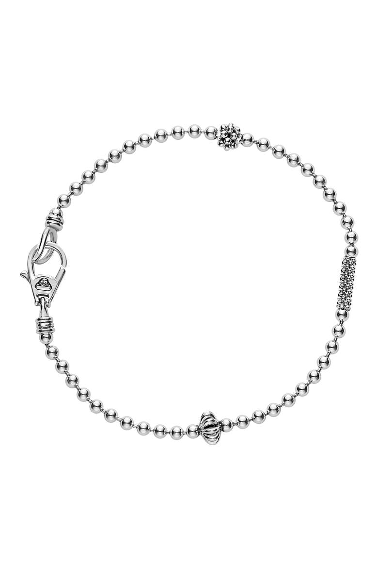Caviar Icon Station Bracelet, Main, color, SILVER