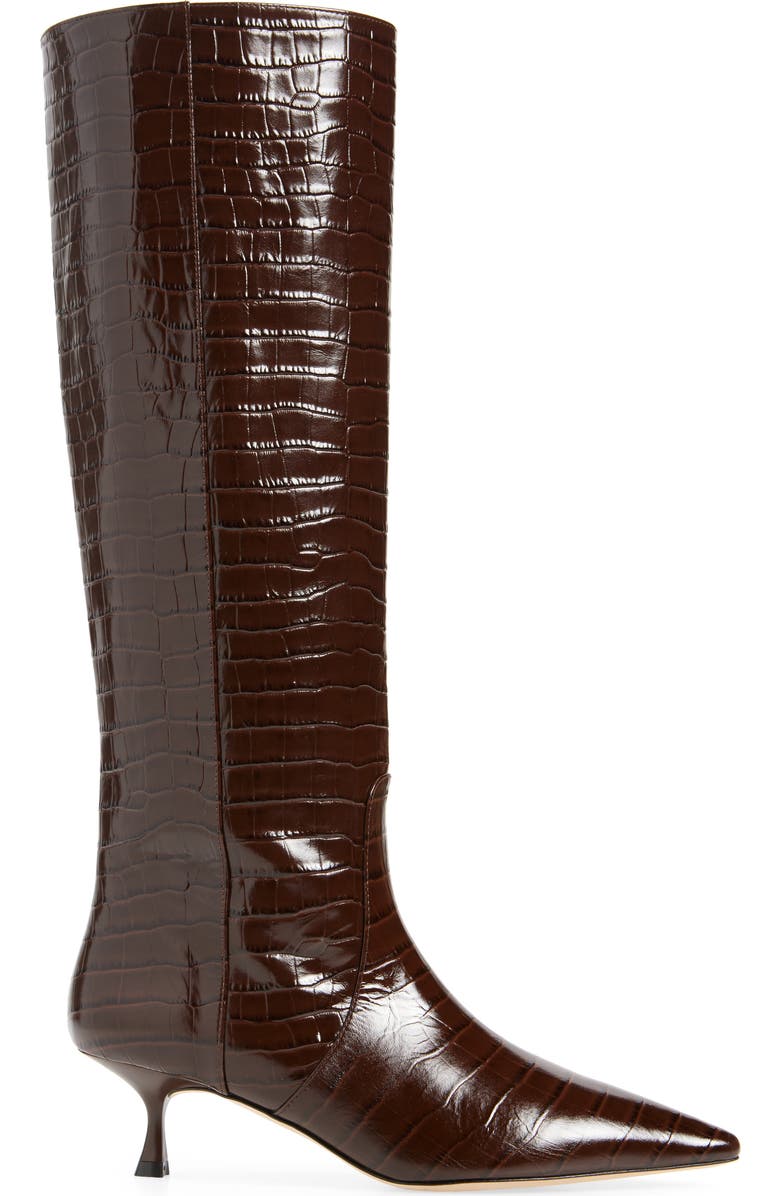 Stuart Weitzman Naomi 50 Boot, Alternate, color, Walnut Embossed Leather