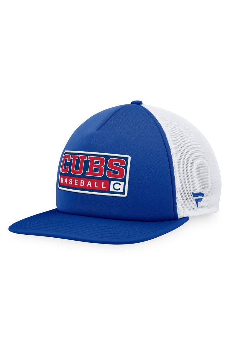 Men's Majestic Royal/White Chicago Cubs Foam Trucker Snapback Hat, Main, color, Royal