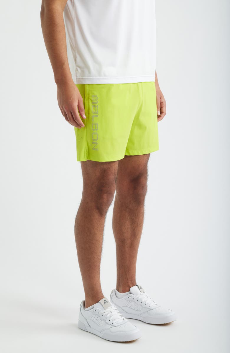 Malbon Golf MRC Tech Water Repellent Running Shorts, Alternate, color, Green Acid