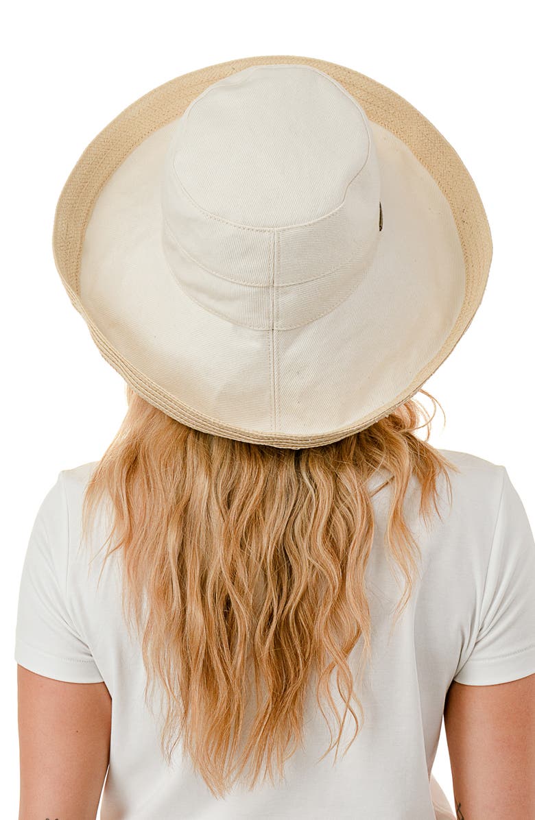 Nicole Miller Woven & Straw Cruiser Hat, Alternate, color, Ivory