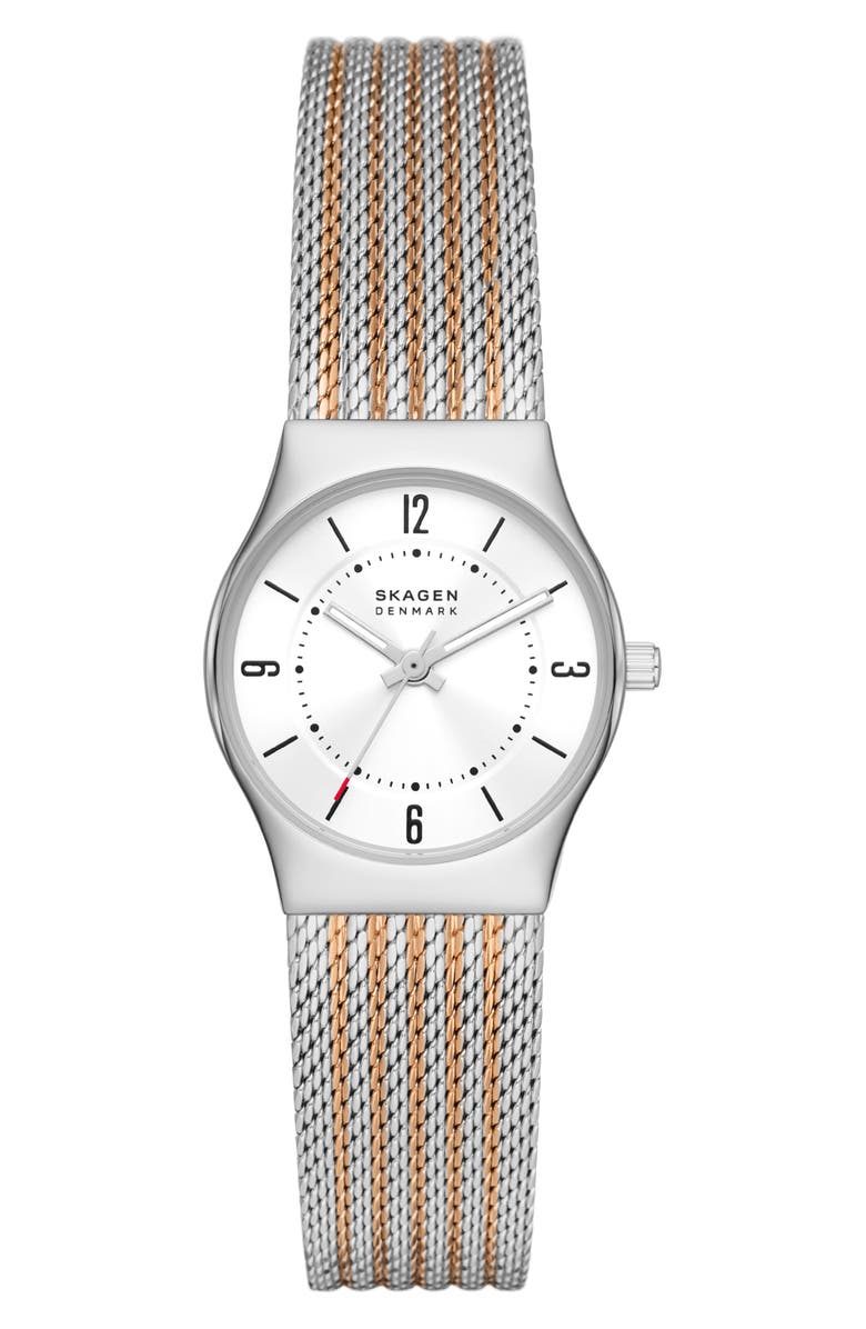Skagen Grenen Lille Two-Tone Mesh Strap Watch, 26mm, Main, color, 