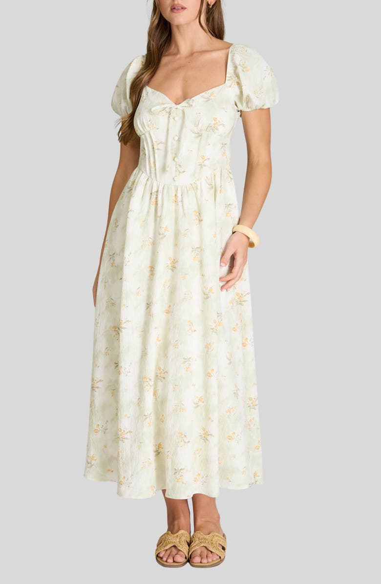 Blu Pepper Floral Corset Midi Dress, Main, color, 