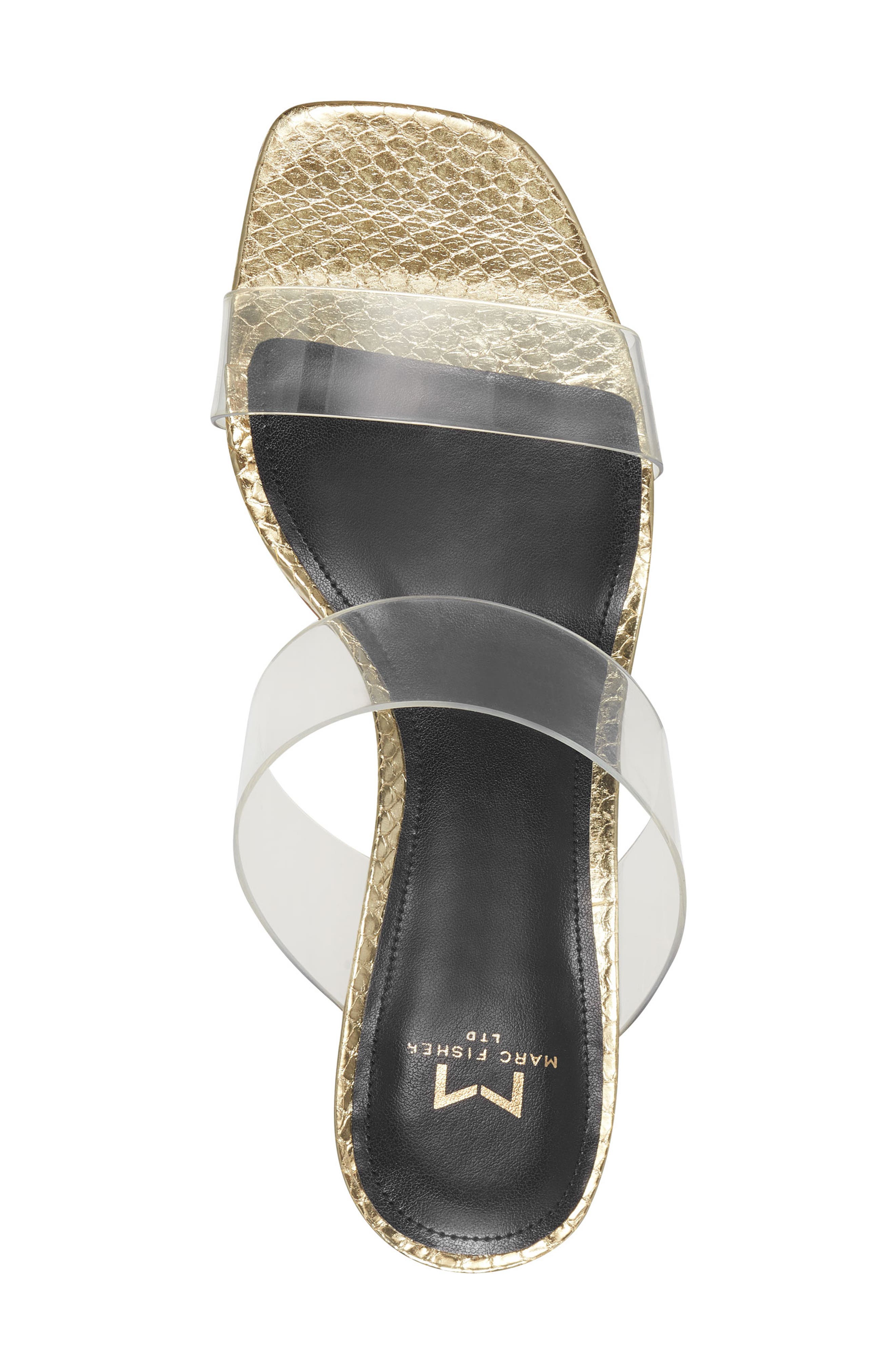Guadia Sandal, Alternate, color, CLEAR/ GOLD SNAKE PRINT