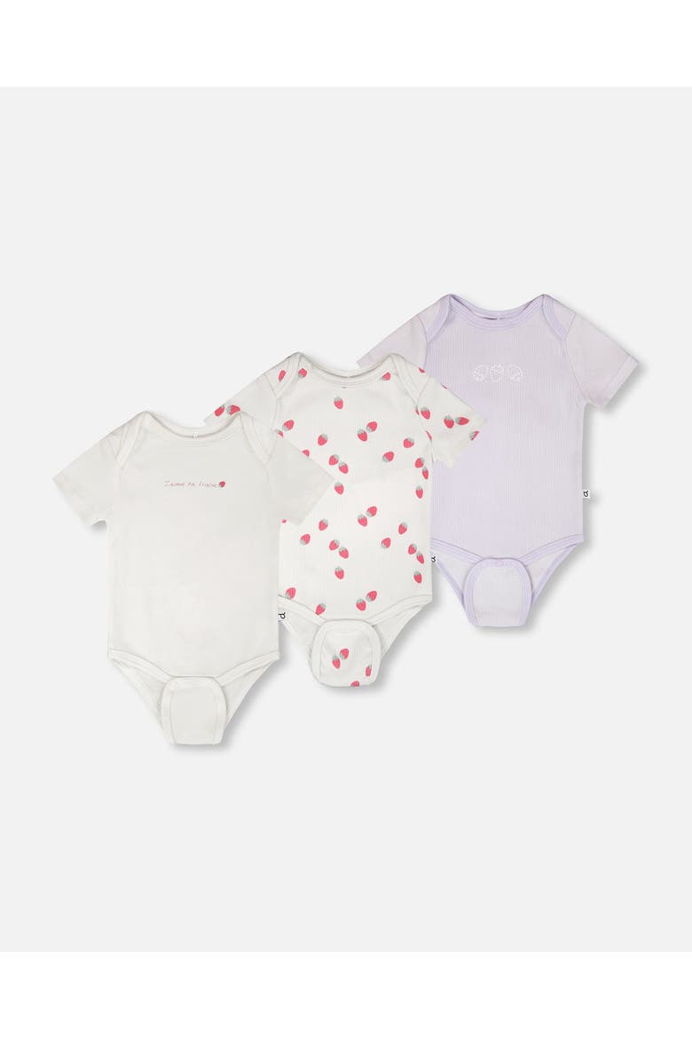 Evolutive Cotton Jersey 3 Pack Bodysuit, Main, color, White