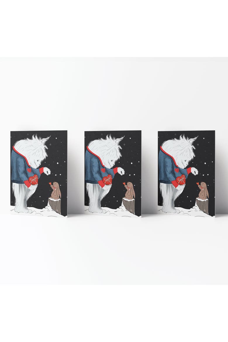 Love/Friendship Greeting Card Pack (3ct) "Yeti Love Gift", Main, color, Multi-Pack