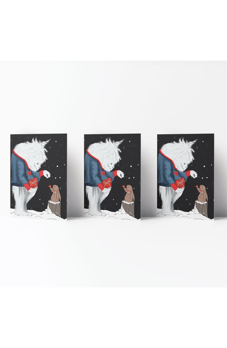Ramus & Co Love/Friendship Greeting Card Pack (3ct) "Yeti Love Gift", Main, color, Multi-Pack