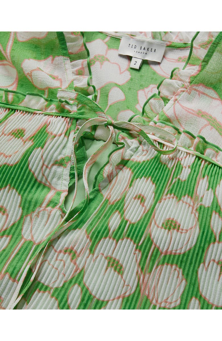 Ted Baker London Floral Micropleat Swing Top, Alternate, color, 