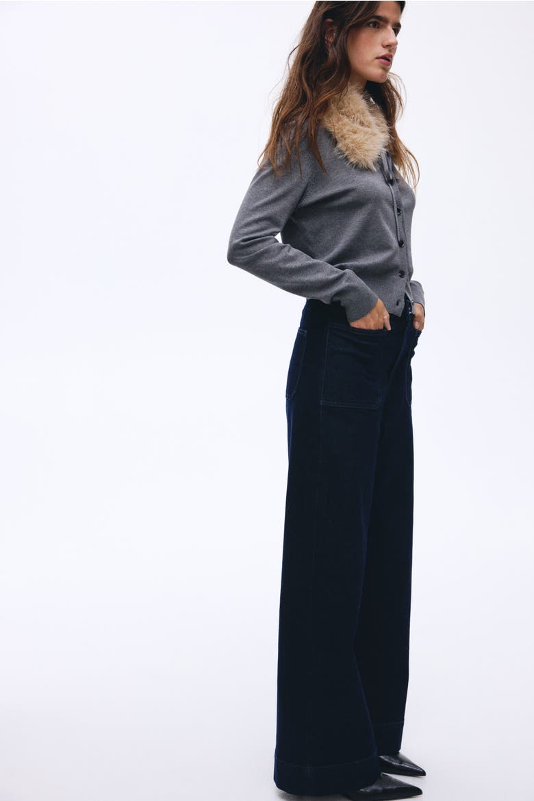 Wide High Jeans, Alternate, color, Dark denim blue
