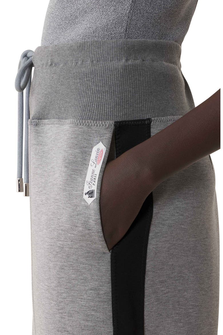 Wide Jogging Suit In Double-Faced Jersey, Alternate, color, Light Grey/Black