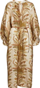 Zimmermann Ascension Tropical Print Long Sleeve Linen