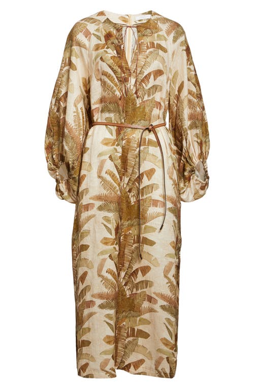 Shop Zimmermann Ascension Tropical Print Long Sleeve Linen