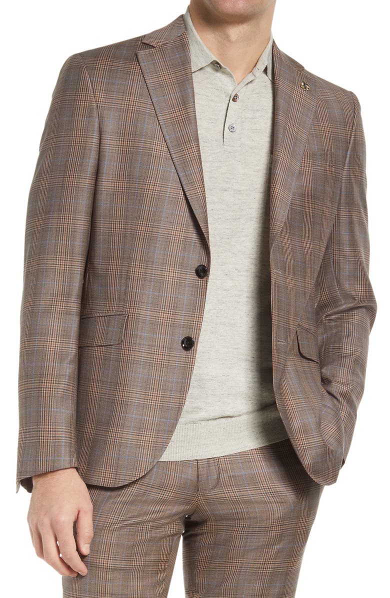 Ted Baker London Ron Extra Slim Fit Plaid Wool Suit, Alternate, color,