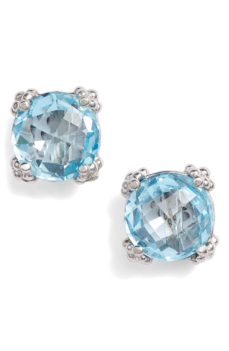 Anzie Cluster Topaz Stud Earrings, Main, color, Blue Topaz