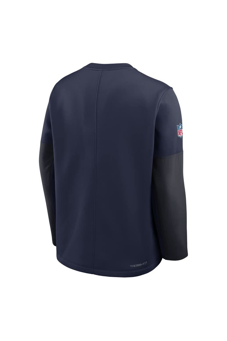Men's Nike Navy Dallas Cowboys Sideline Coach Therma-FIT Long Sleeve T-Shirt, Alternate, color, Navy