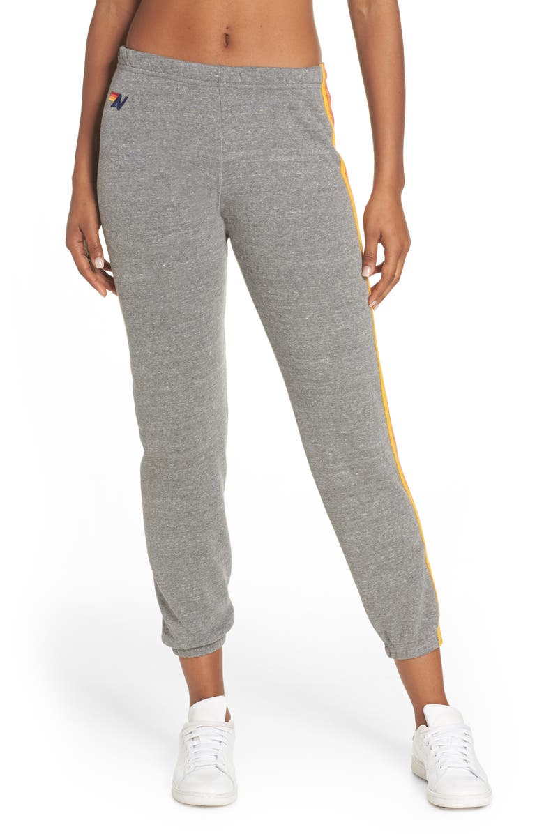 Aviator Nation Stripe Sweatpants, Main, color, Heather