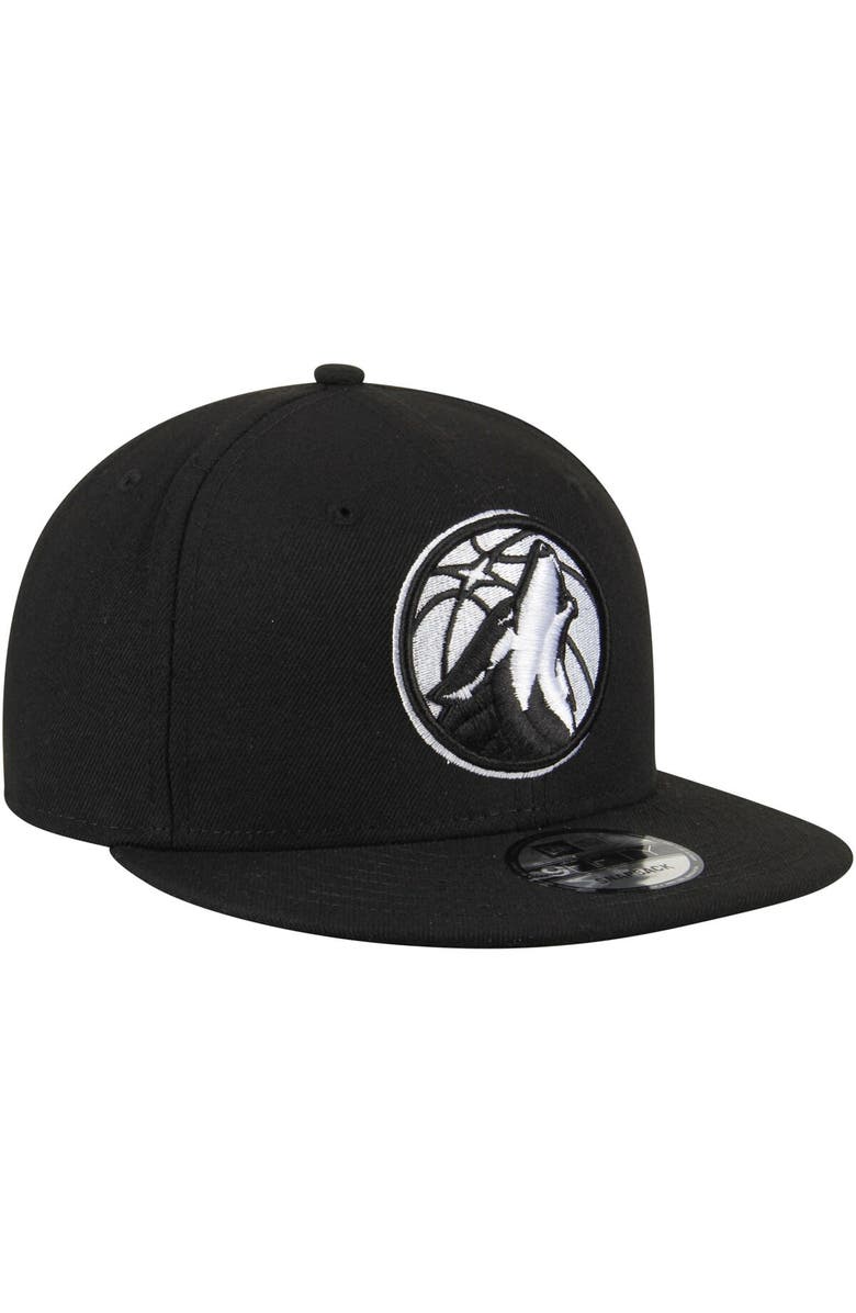 New Era Men's New Era Black Minnesota Timberwolves 9FIFTY Snapback Adjustable Hat, Alternate, color, 