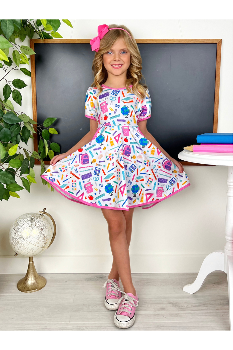 Classroom Cutie Twirl Dress, Alternate, color, White