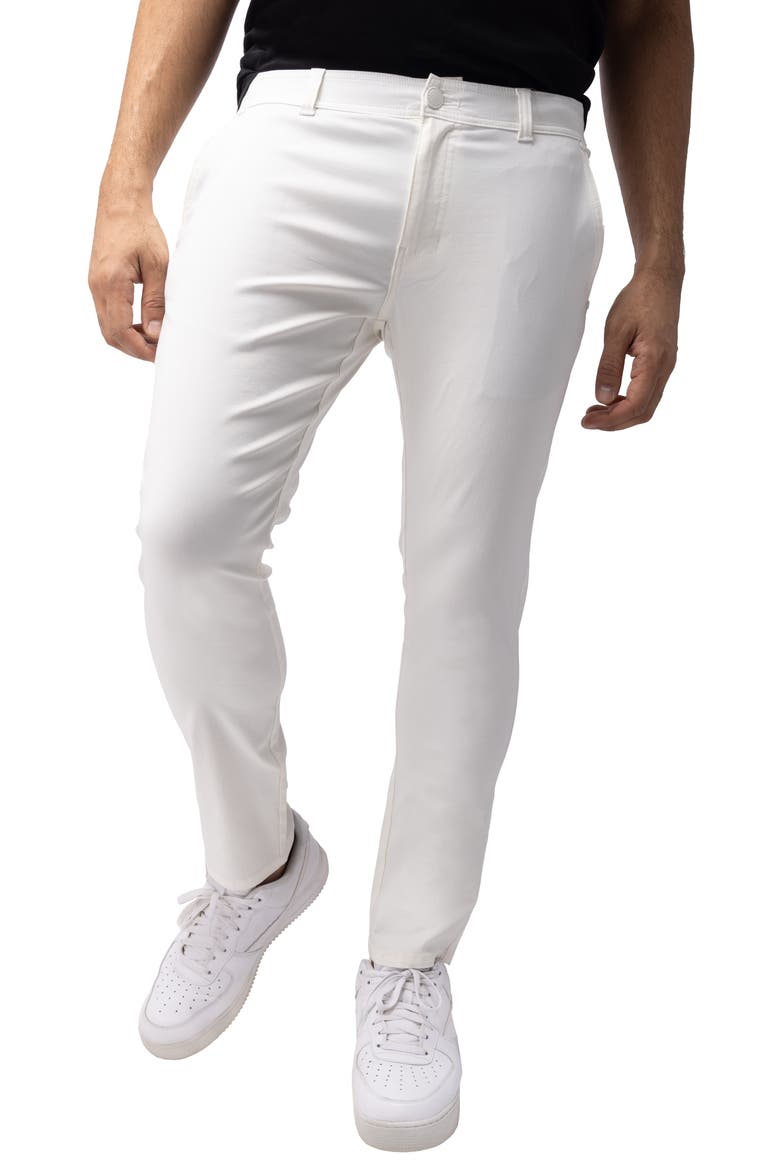 Hidden Zip Pocket Twill Trousers, Alternate, color, COCONUT