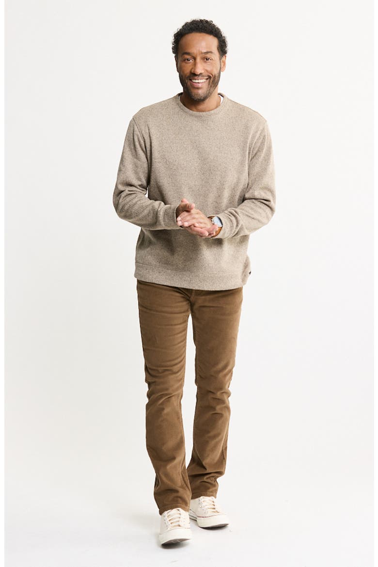 Stretch Fleece Crewneck Sweater, Alternate, color, STONE FLEECE