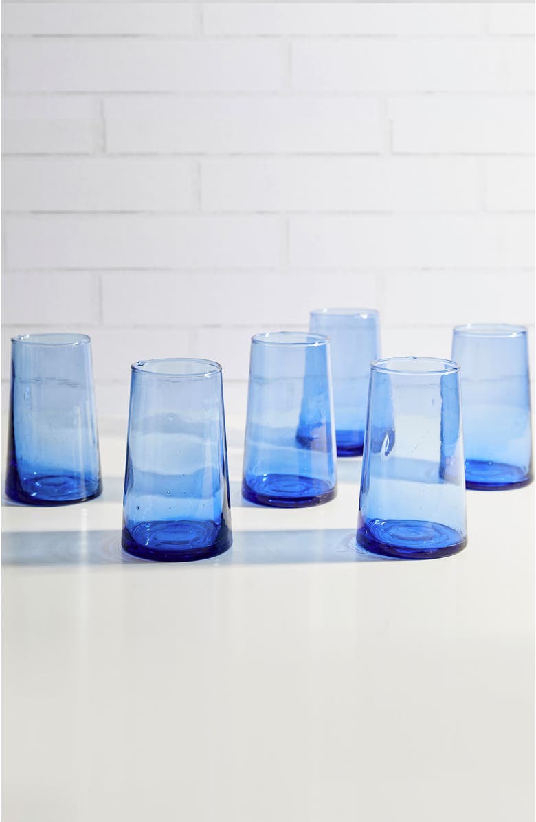 Verve Culture Moroccan Cone Glass Large, Alternate, color, Blue