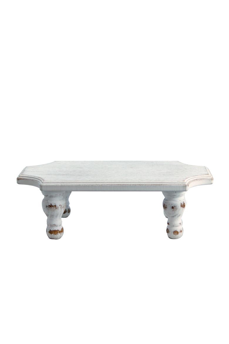 Wood 15.75 in. Weathered Pedestal, Main, color, White