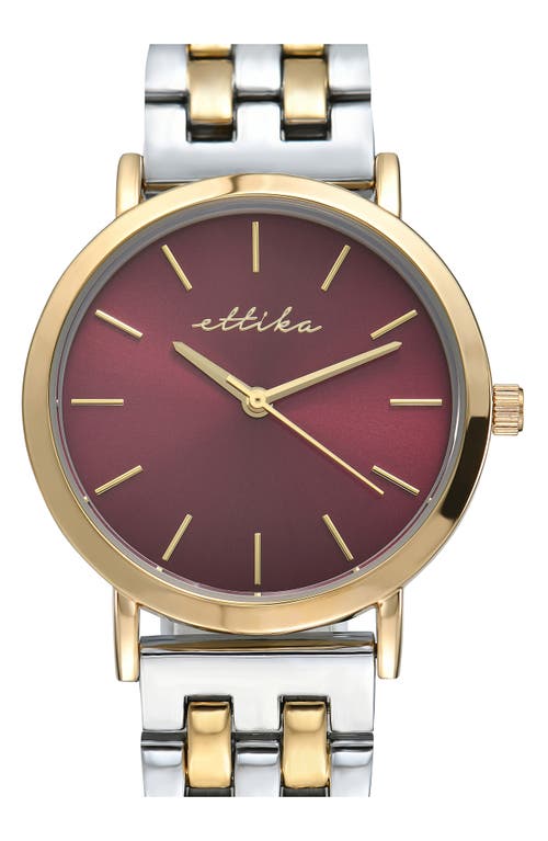 Ettika Classic Round Dial Two-tone Bracelet Watch In Gold
