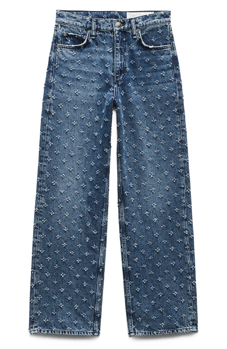 rag & bone Clip Dot High Waist Relaxed Straight Leg Jeans, Alternate, color,
