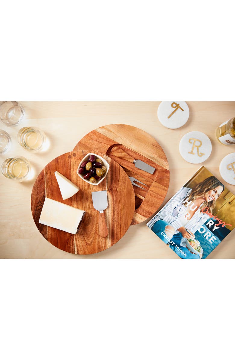 NORDSTROM AT HOME Acacia Wood Cheese Board & Cheese Knives, Alternate, color,