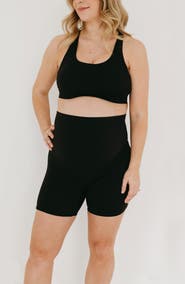 AXK Women's Athletic Maternity Bike Shorts with Supportive Belly Band