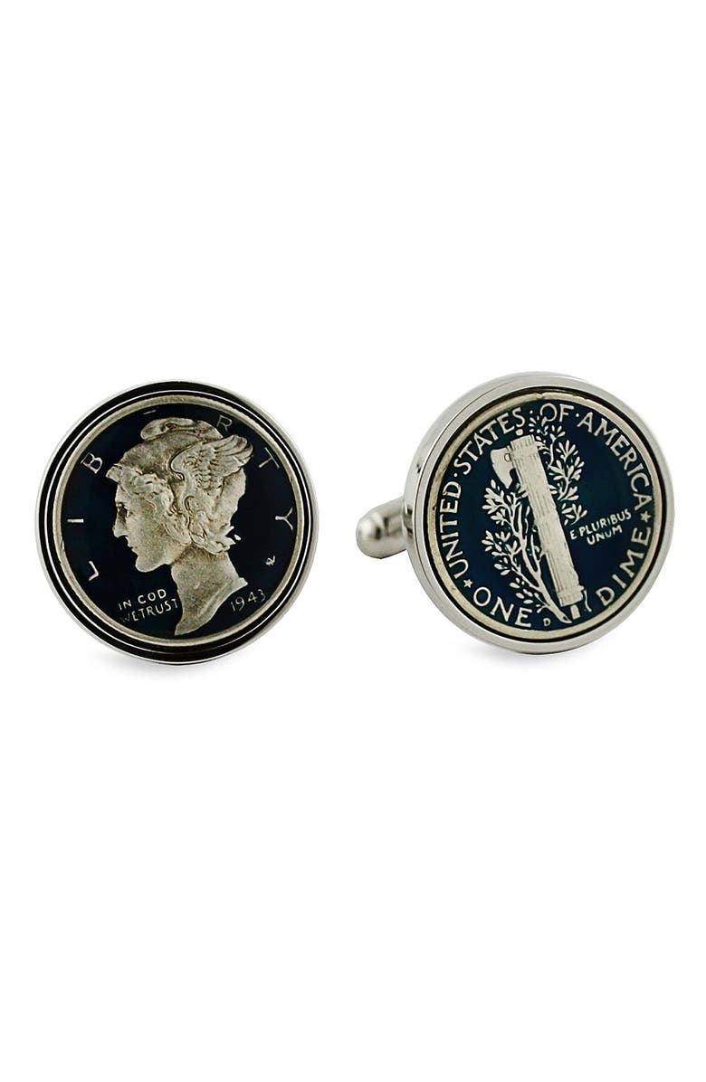 David Donahue 'Mercury Dime' Cuff Links, Main, color, 