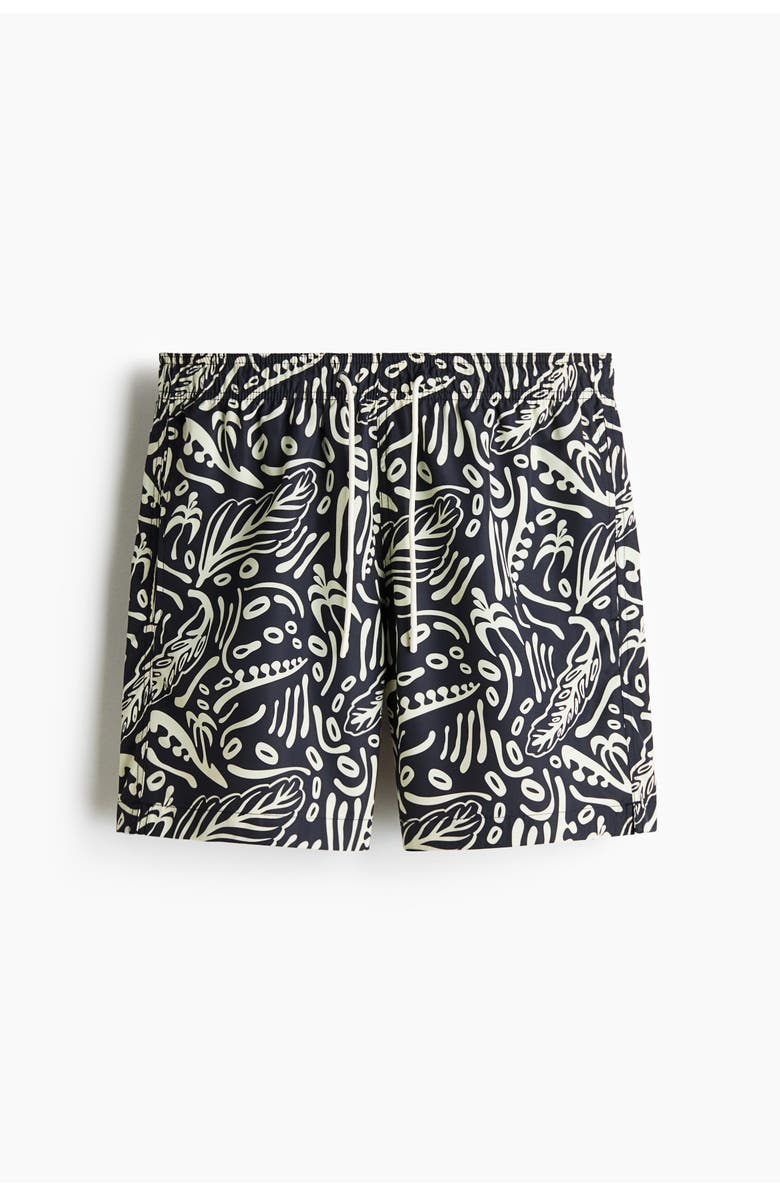 H&M Patterned Swim Shorts, Alternate, color, Black/Patterned