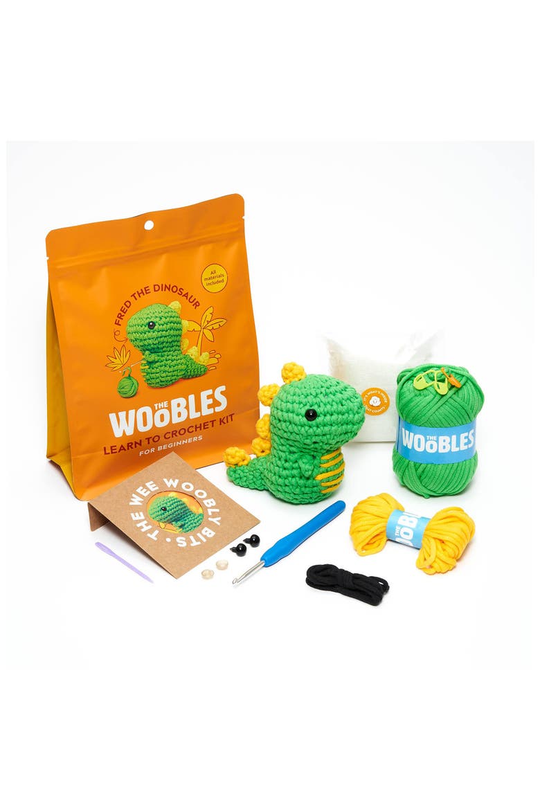 Dinosaur Crochet Kit, Alternate, color, GREEN
