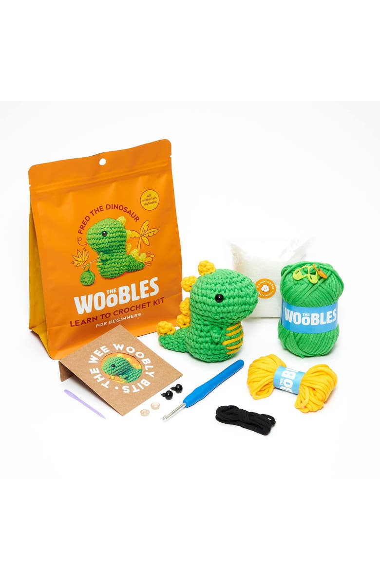 THE WOOBLES Dinosaur Crochet Kit, Alternate, color, Green