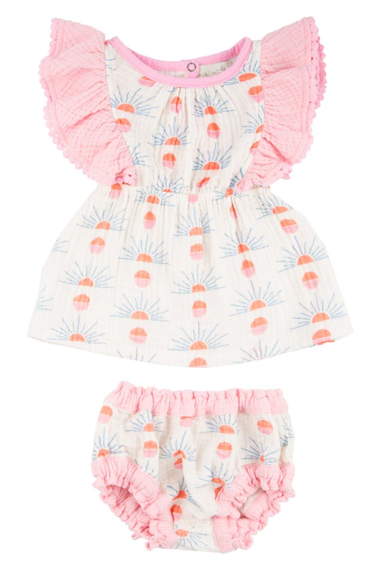 Mia Cotton Ruffle Tank & Bloomers Set, Main, color, WESTERN SUN