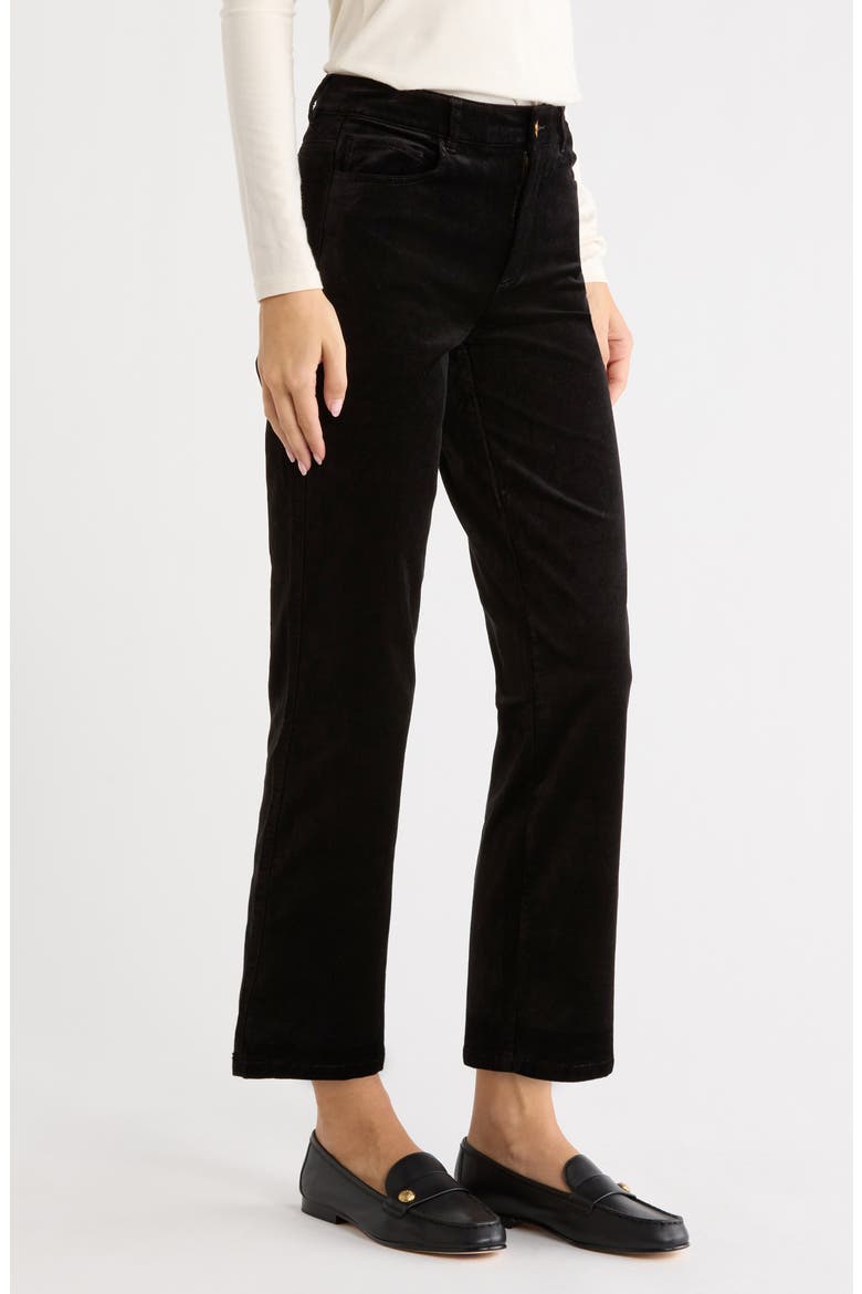 Mason Velvet Ankle Straight Leg Jeans, Alternate, color, BLACK OVERDYE