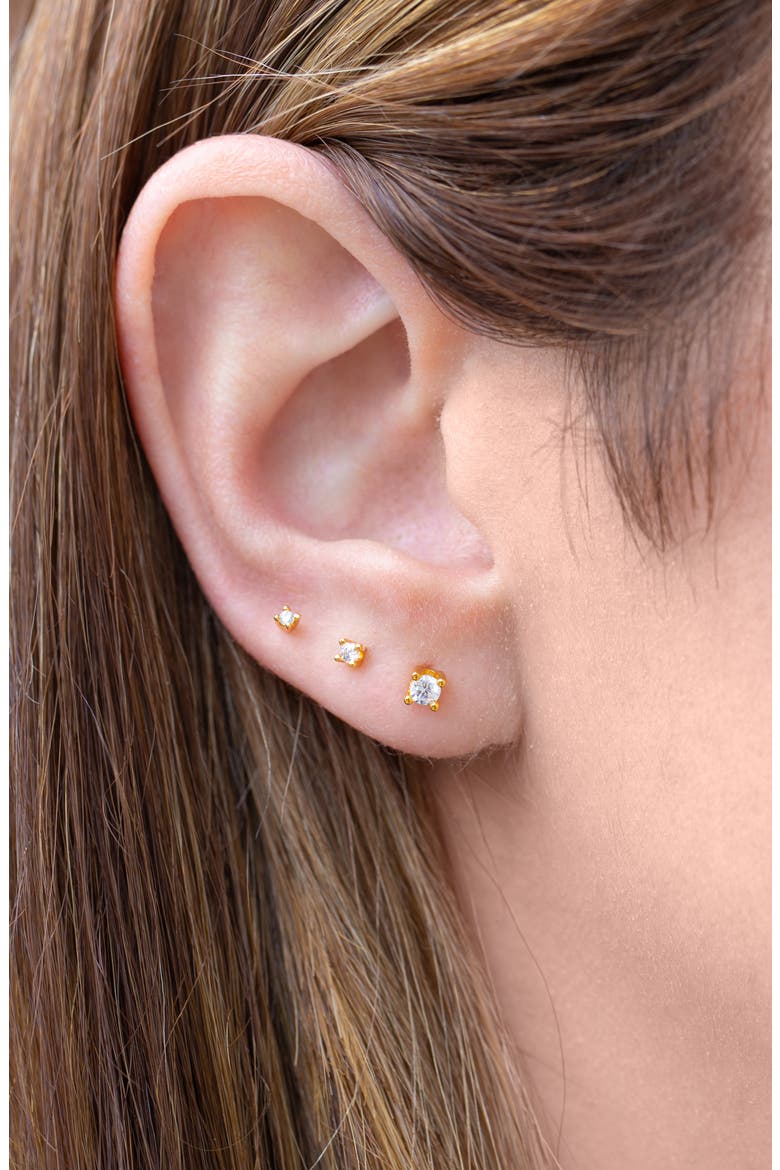 Classic Radiance Set of 3 Stud Earrings, Alternate, color, GOLD