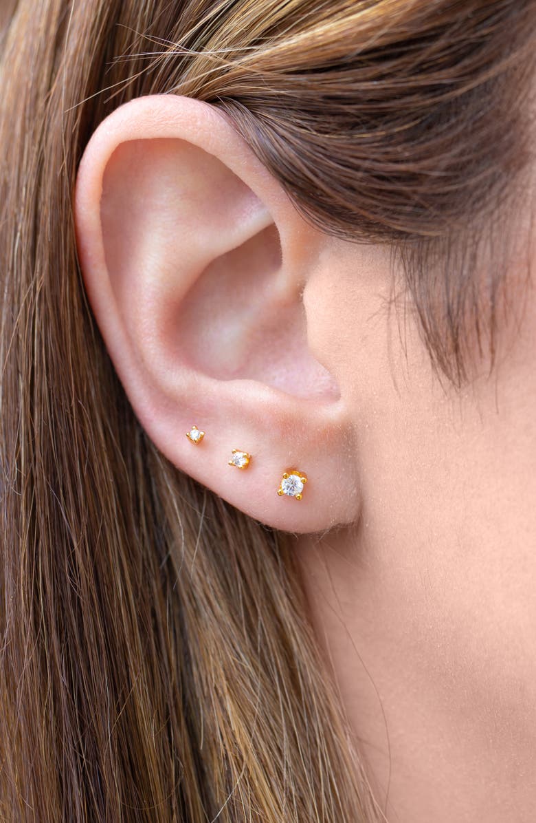 Girls Crew Classic Radiance Set of 3 Stud Earrings, Alternate, color, Gold