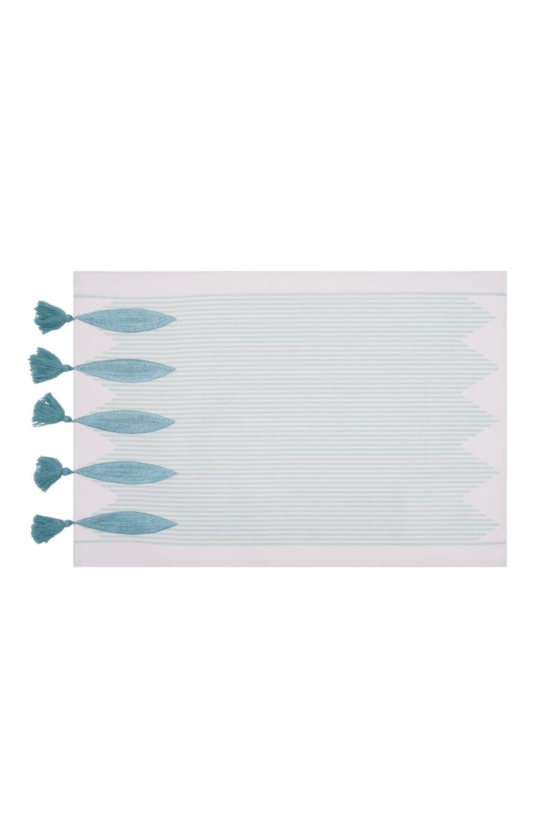 C&F Home Tassel and Stripes Fish Placemats Machine Washable Set of 6, Alternate, color, Blue