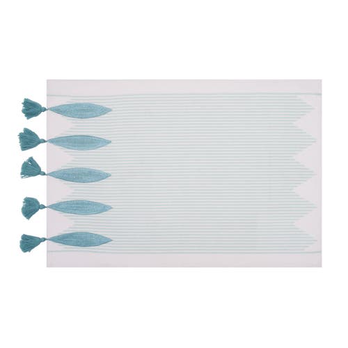 C & F Home C&f Home Tassel And Stripes Fish Placemats Machine Washable Set Of 6 In Blue