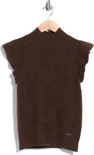 ELIE ELIE TAHARI Ruffle Cap Sleeve Sweater