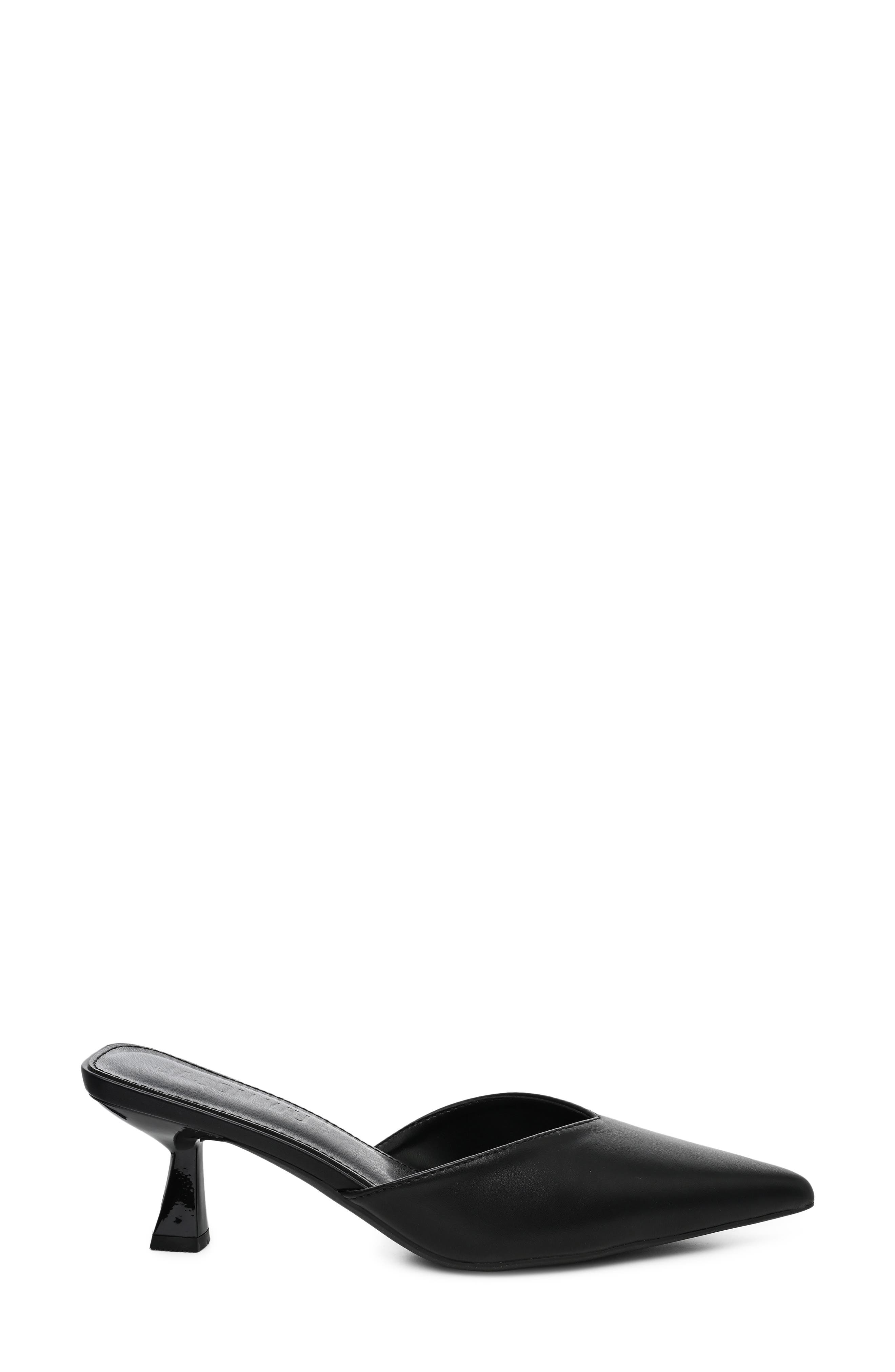 Pointed Toe Mule, Alternate, color, BLACK
