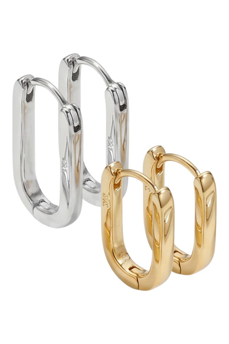 Oblong Set of 2 Earrings, Main, color, TWO TONE