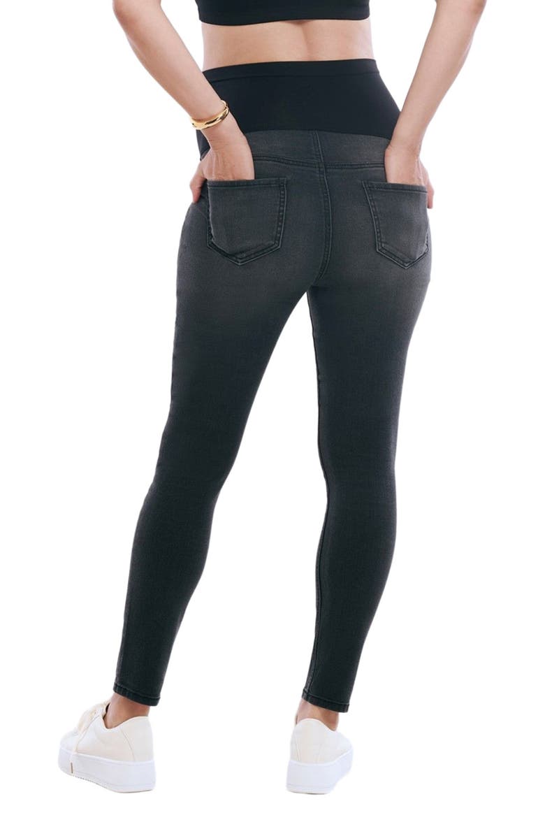 MOTHERHOOD MATERNITY Secret Fit Ankle Length Skinny Jeans, Alternate, color, Black