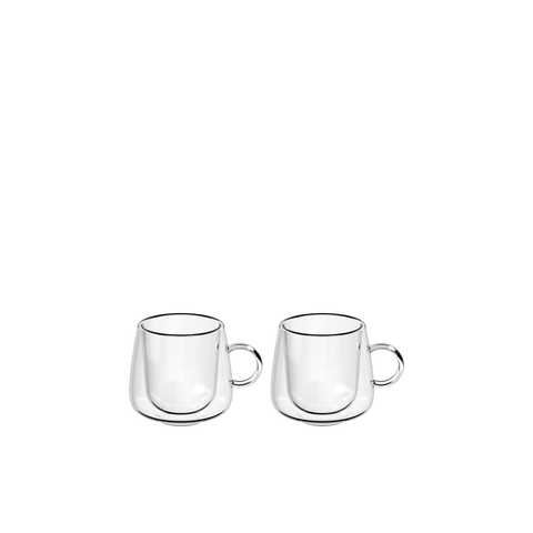 Artesano Hot & Cold Beverage Espresso Glass with Handle Pair