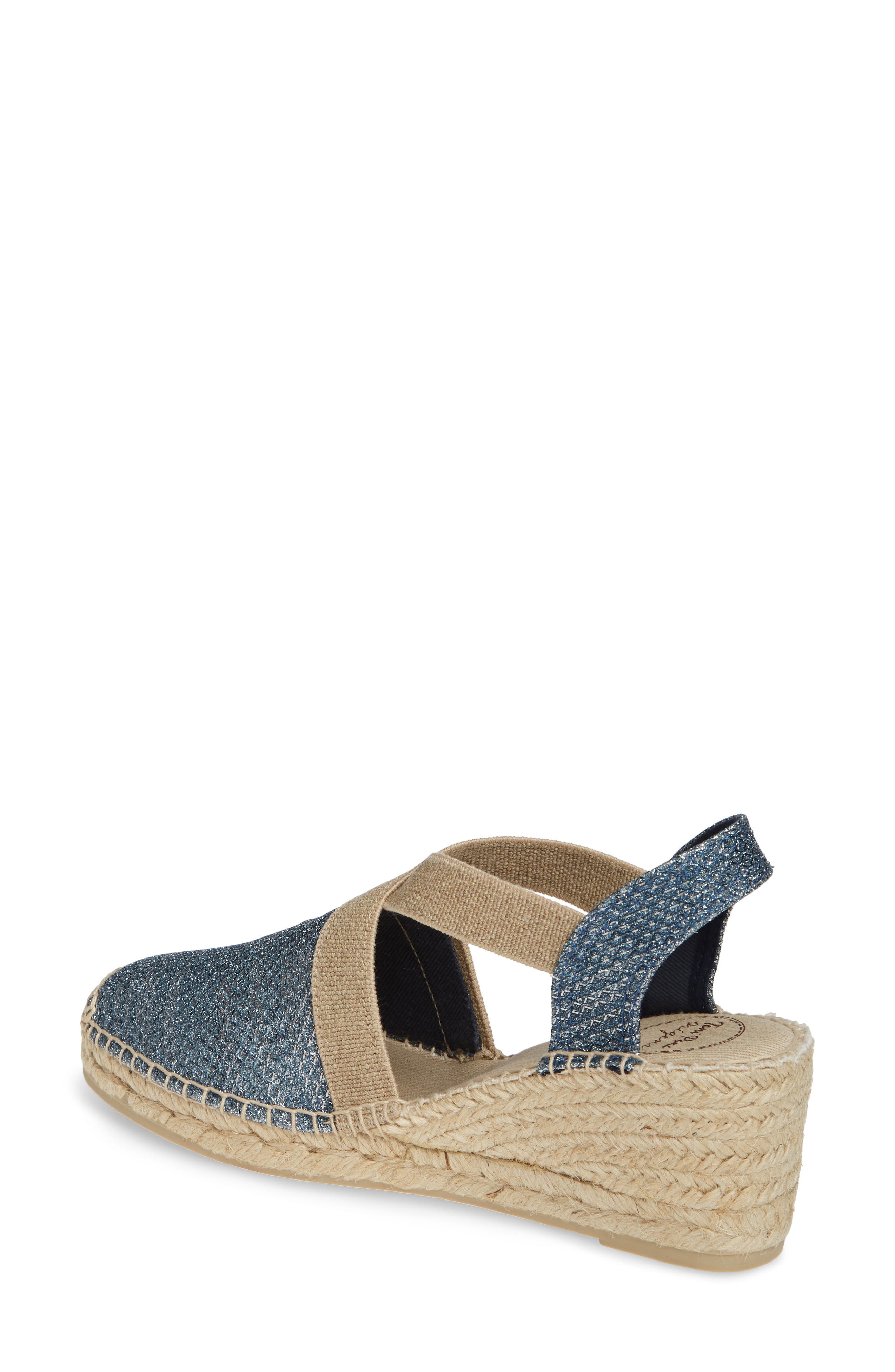 'Triton' Espadrille Wedge, Alternate, color, NAVY FABRIC